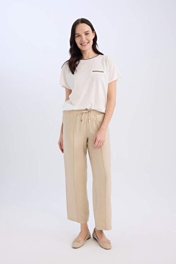 DeFacto Flexible Waisted Pocket - Straight Leg Trousers D8354Ax25Sp