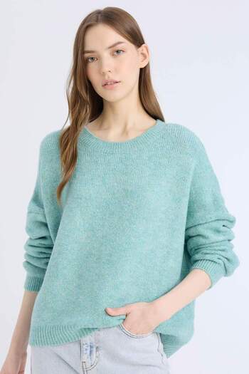 DeFacto Oversize Wide Fit Crew Neck Knitwear Sweater E9168Ax24Cw