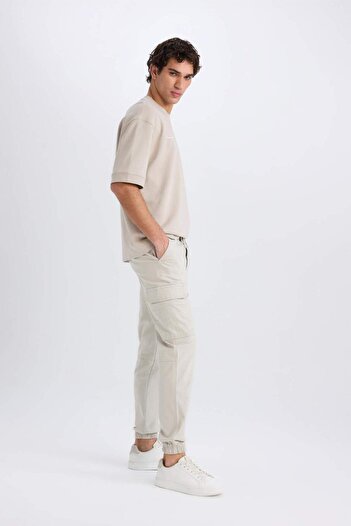 DeFacto Regular Gabardin Jogger Pantolon Kargo Cepli Beli Paçası Lastikli C9163AX25SP