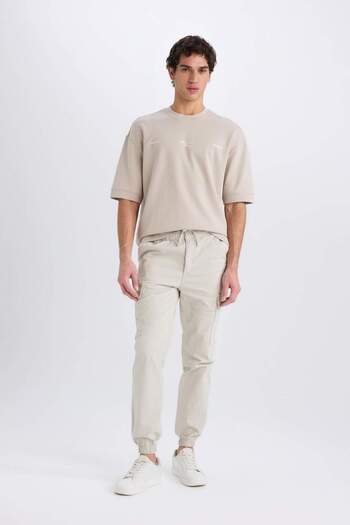 DeFacto Regular Gabardin Jogger Pantolon Kargo Cepli Beli Paçası Lastikli C9163AX25SP
