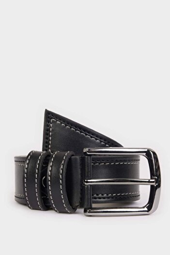 DeFacto Men's Rectangular Buckle Faux Leather Casual Belt E3552Axns