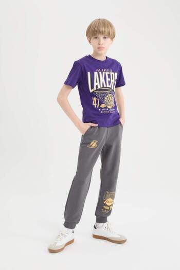 DeFacto Boys' Nba Los Angeles Lakers Elastic Waist Sweatpants with Pockets D9558A825Sp