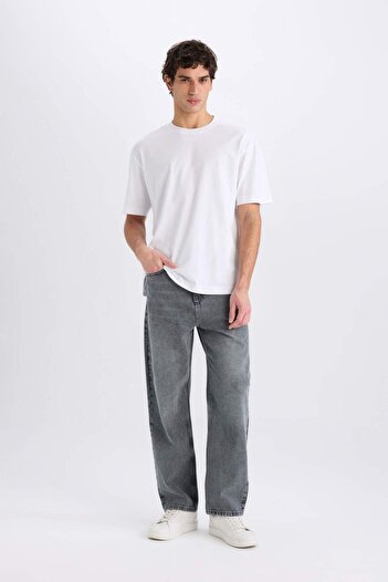 DeFacto Baggy Fit Wide Leg Jeans Washed Pants E8503Ax24Wn