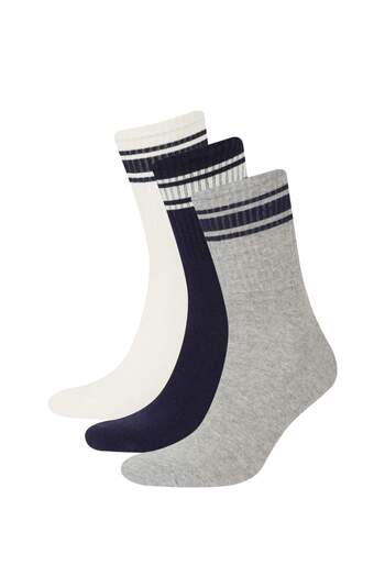 DeFacto Men's Comfortable Elastic 3-Piece Cotton Socks D9648Axns