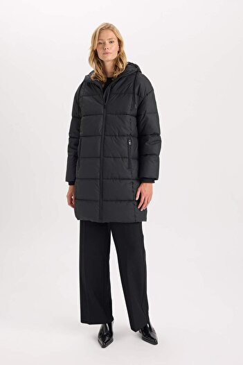 DeFacto Regular Fit Hooded Zipper Pocket Parka D5953Ax