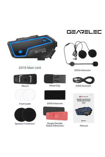 Choice Single pack 1PC GEARELEC GX10 Bluetooth Motorcycle Intercom Helmet Headset 10 Riders Wireless BT Mot