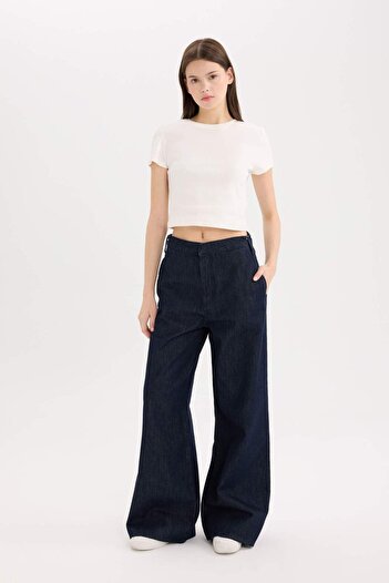 DeFacto Wide Leg Yüksek Bel Uzun Jean Pantolon E2970AX24CW