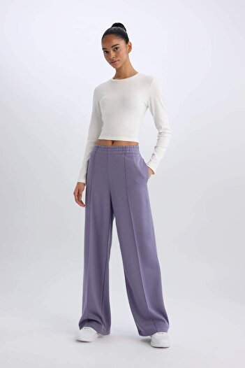 DeFacto Defactofit - Wide Leg Skuba Diving Fabric with Double Pockets Sweatpants