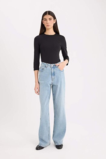 DeFacto Crew Neck Half Sleeve Snap Fastener Regular Fit Body - D6915Ax24Au