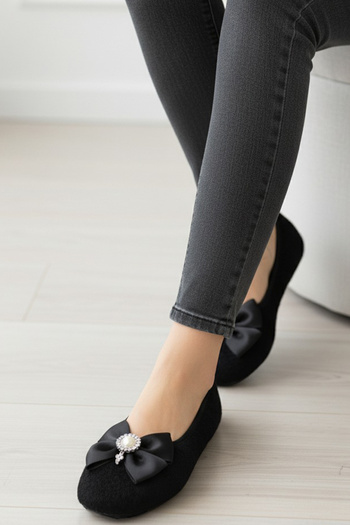 CEYDA SHOES Βελούδινες μπαλαρίνες με στολίδια για καθημερινή χρήση - δώρο, παντόφλες, μποτάκια και επίδειξη πιτ πιτ