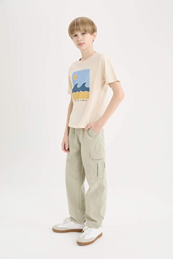 DeFacto Erkek Çocuk Loose Fit Standart Paça Gofre Dokulu Pantolon D7794A825SP