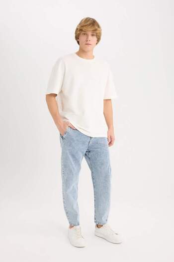 DeFacto Relaxed Slouchy Fit Wide Leg Jeans Washed Pants E4733Ax25Sp