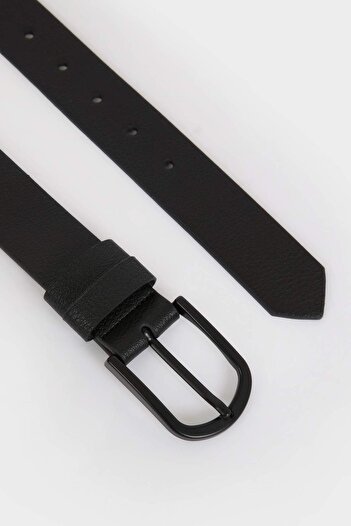 DeFacto Men's Oval Buckle Faux Leather Oval Jean Belt Y6450Azns