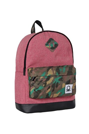 United Colors of Benetton Benetton School Backpack Pink Camouflage