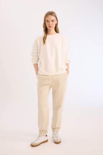 DeFacto Χοντρό Jogger Sweatpants - ίσια με τσέπες και ελαστική μέση E6300AX24WN