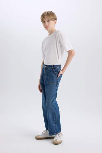 DeFacto Boys Wide Leg Jean Trousers D3598A825Sp