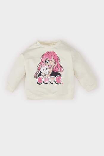 DeFacto Bedrucktes Sweatshirt mit Rundhalsausschnitt für Babys, Mädchen, E2948A525SP