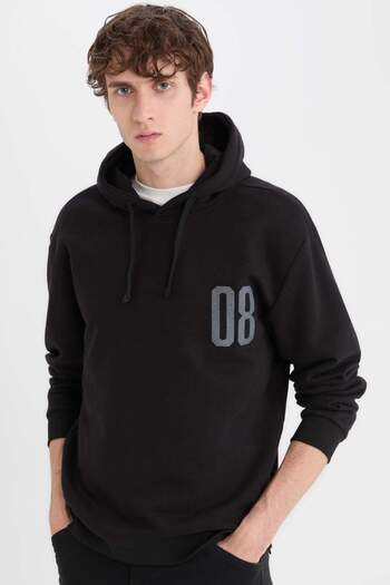 DeFacto Bedrucktes, dickes Relax-Fit-Sweatshirt mit Kapuze D4716AX24AU