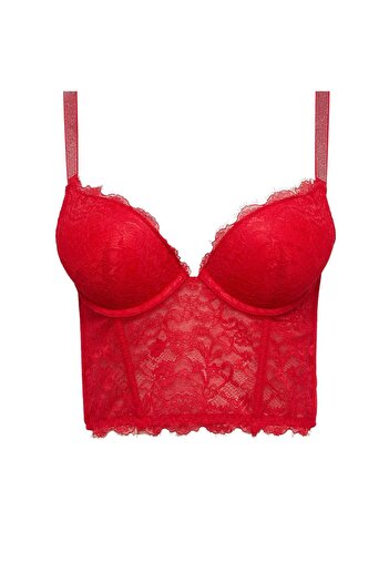 DeFacto Fall in Love Neujahrs-Themen-Spitzenfüllung, rote Bra D6410AX24WN