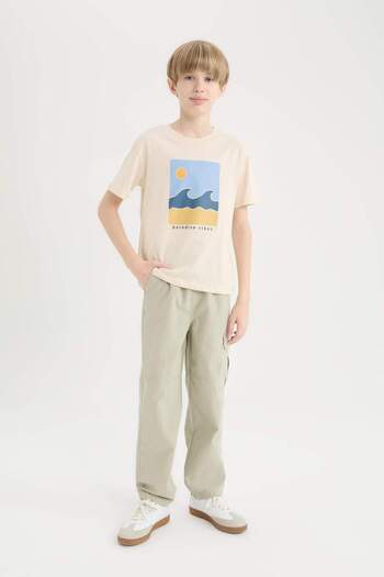 DeFacto Boys Loose Fit Standard Leg Seersucker Textured Trousers D7794A825Sp