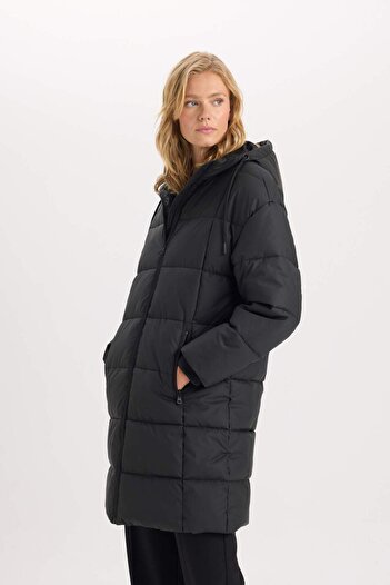 DeFacto Regular Fit Hooded Zipper Pocket Parka D5953Ax