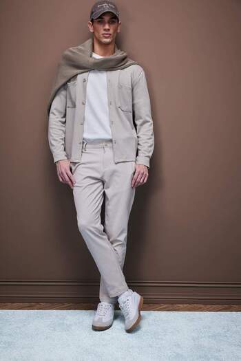 DeFacto Regular Fit Polo Neck Combed Cotton Shirt Jacket D7243Ax25Sp