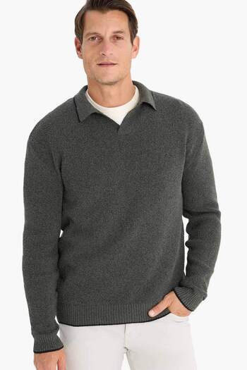 DeFacto Standard Fit Polo Neck Knitwear Sweater E5220Ax24Wn