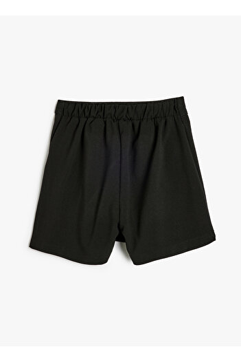 Koton Elastic Waist Regular Fit Black Girls Shorts 5Wkg40008Aw