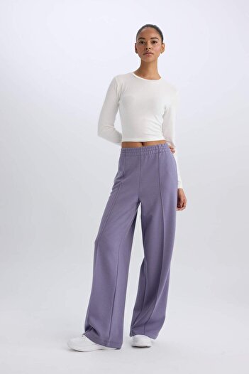 DeFacto Defactofit - Wide Leg Skuba Diving Fabric with Double Pockets Sweatpants