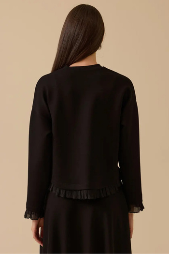 SEÇİL Women's Ruffle Detailed Sweatshirt - Black