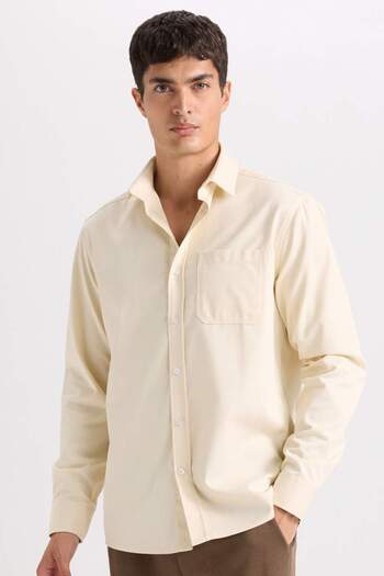DeFacto Regular Fit Polo Neck Gabardine Long Sleeve Shirt D4934Ax24Au