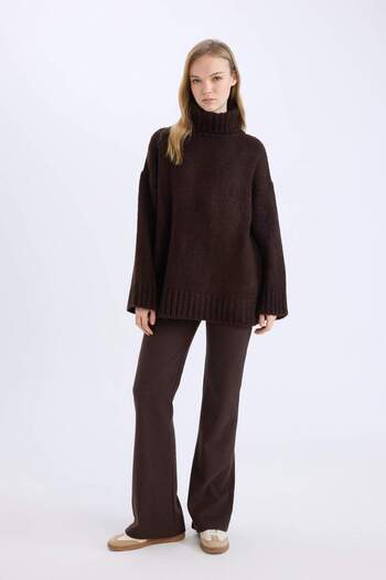 DeFacto Wide Leg Wide Leg Elastic Waist Long Length Trousers E4387Ax24Wn