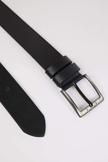 DeFacto Men's Rectangular Buckle Faux Leather Casual Belt E3551Axns