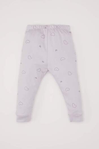 DeFacto Baby Girl Pajamas Set with Rabbit Print - Long Sleeve, Elastic Waist, Long Bottom D7163A524Wn
