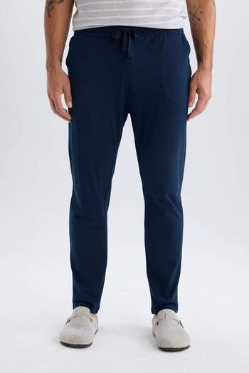 DeFacto Pocketed Regular Fit Pajama Bottoms - Straight Leg with Lace-Up Waist Z7323Az24Au