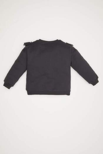 DeFacto Kız Bebek Bisiklet Yaka İçi Yumuşak Tüylü Sweatshirt D6678A524WN