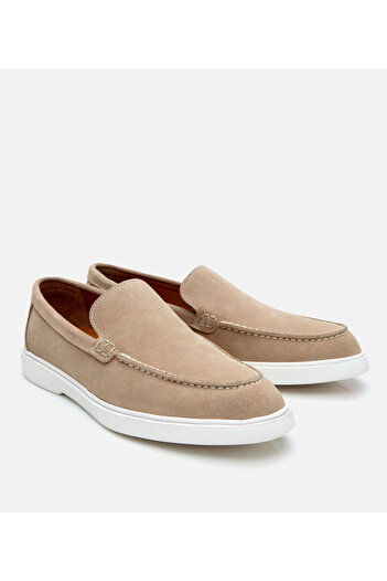 Hotiç Loafer casual pentru bărbați din piele de căprioară bej