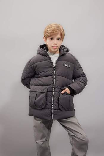 DeFacto Boy's Waterproof Hooded Parka C8919A824Wn