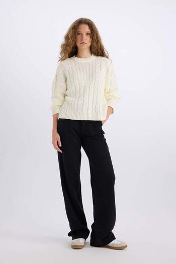 DeFacto Coool Oversize Wide Fit Crew Neck Knitwear Sweater E2319Ax24Cw