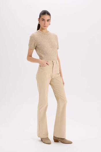 DeFacto Ψηλόμεσο κοτλέ παντελόνι - Flare Fit, Τσέπες, Ισπανικά πόδια S0612AZ24WN