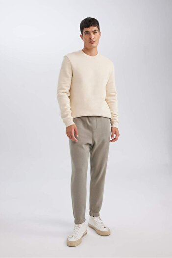DeFacto Jogger Sweatpants - Standard Fit, Lace Up Waist, Ελαστικό πόδι, A6468ax24au με τσέπες