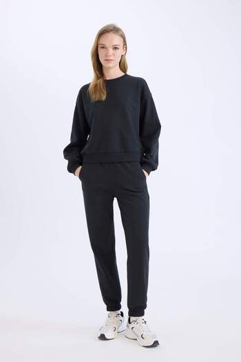 DeFacto Φούτερ Regular Fit 2 τεμαχίων με ελαστική μέση, Jogger Sweatpants D8022AXNS