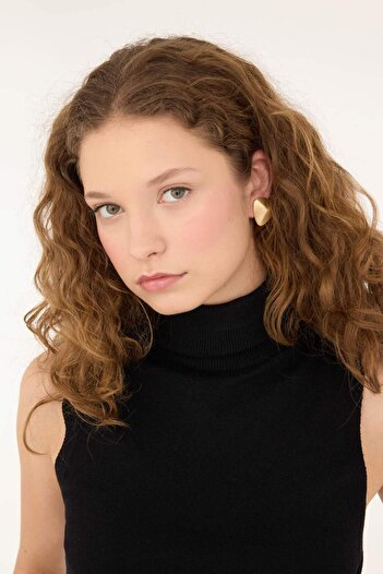 DeFacto Women's 2-Piece Matte Gold Earrings E1323Axns