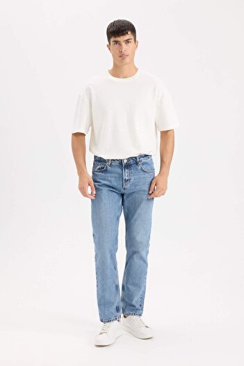 DeFacto Straight Leg Straight Fit Jeans - Regular Waist B2574Ax24Au