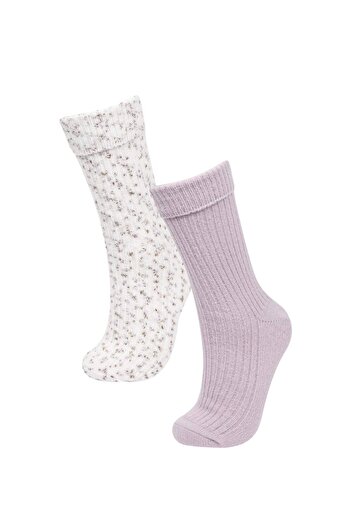 DeFacto Women's 2-Pack Winter Boot Socks D1141Axns