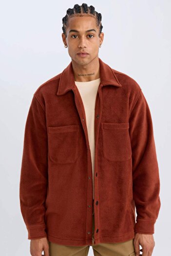 DeFacto Relax Fit Fleece Long Sleeve Shirt A4782Ax24Wn