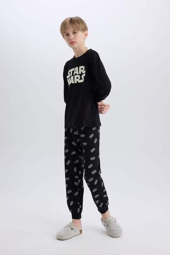 DeFacto Star Wars-Pyjama-Set für Jungen, langärmliges Oberteil, langer Unterteil, D8572A824WN