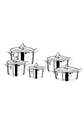 OMS 10PCS Stainless Steel Cookware Set - Made in Turkey