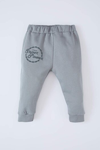 DeFacto Baby Boy 2-Piece Set Printed Sweatshirt Elastic Waist Sweatpants D7649A524Wn
