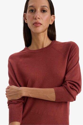 DeFacto Crew Neck Soft Textured Knitwear Sweater - Regular Fit I6913Az24Wn